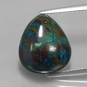 Crisocola multicolor natural de 7,15 ct, en forma de pera, opaco