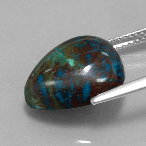 Crisocola multicolor natural de 7,15 ct, en forma de pera, opaco