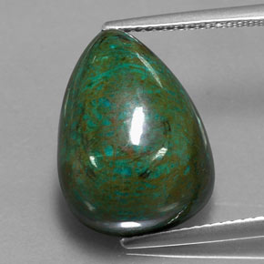 Crisocola multicolor natural de 15,79 ct, en forma de pera, opaco