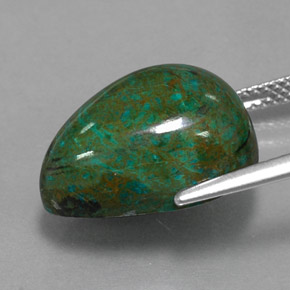 Crisocola multicolor natural de 15,79 ct, en forma de pera, opaco