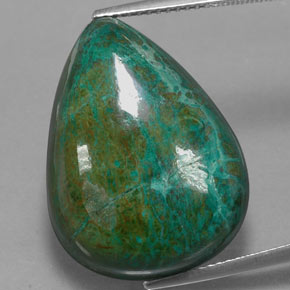 Crisocola multicolor natural de 30,46 ct, en forma de pera, opaco
