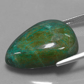 Crisocola multicolor natural de 30,46 ct, en forma de pera, opaco
