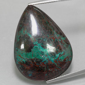 Crisocola multicolor natural de 32,52 ct, en forma de pera, opaco