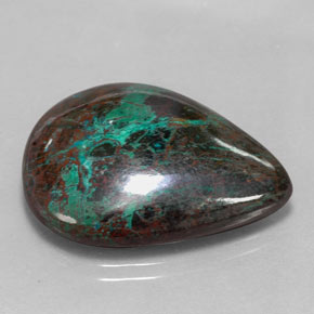 Crisocola multicolor natural de 32,52 ct, en forma de pera, opaco