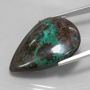 Crisocola multicolor natural de 32,52 ct, en forma de pera, opaco