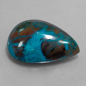 Crisocola multicolor natural de 8,85 ct, en forma de pera, opaco