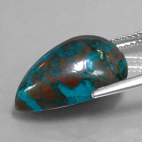 Crisocola multicolor natural de 8,85 ct, en forma de pera, opaco