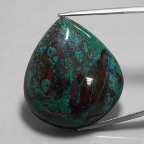 Crisocola multicolor natural de 98,92 ct, en forma de pera, opaco