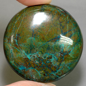 Crisocola multicolor natural de 105,45 ct, corte redondo, opaco