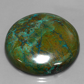 Crisocola multicolor natural de 105,45 ct, corte redondo, opaco