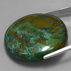 Crisocola multicolor natural de 105,45 ct, corte redondo, opaco