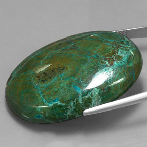 Crisocola multicolor natural de 110,00 ct, corte óvalo, opaco