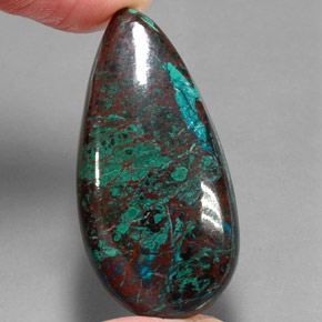 Crisocola multicolor natural de 58,53 ct, en forma de pera, opaco