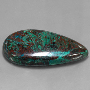 Crisocola multicolor natural de 58,53 ct, en forma de pera, opaco