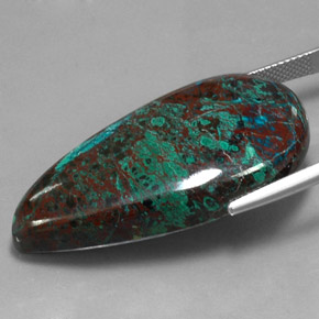 Crisocola multicolor natural de 58,53 ct, en forma de pera, opaco