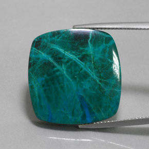 Crisocola multicolor natural de 31,83 ct, corte cojín, opaco