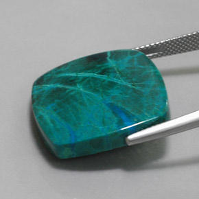 Crisocola multicolor natural de 31,83 ct, corte cojín, opaco