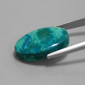 Crisocola multicolor natural de 10,54 ct, corte óvalo, opaco