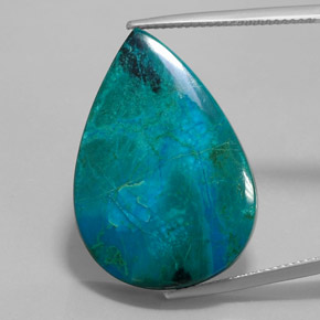 Crisocola multicolor natural de 30,57 ct, en forma de pera, opaco