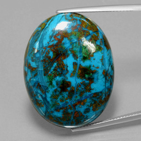 Crisocola multicolor natural de 47,87 ct, corte óvalo, opaco