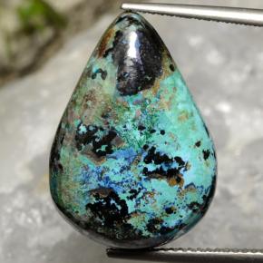 Crisocola multicolor natural de 17,25 ct, en forma de pera, opaco