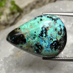 Crisocola multicolor natural de 17,25 ct, en forma de pera, opaco