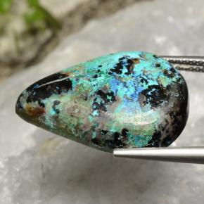 Crisocola multicolor natural de 17,25 ct, en forma de pera, opaco