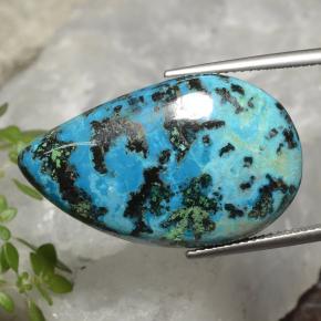 Crisocola multicolor natural de 25,06 ct, en forma de pera, opaco