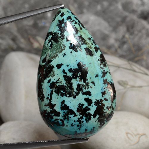 31.51ct Natural Multicolor crisocola, En forma de pera, Opaco
