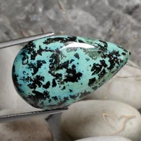 Crisocola Multicolor natural de 31.51 ct, En forma de pera, Opaco