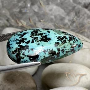 Crisocola Multicolor natural de 31.51 ct, En forma de pera, Opaco