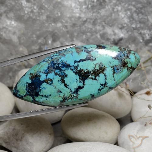 Crisocola Multicolor natural de 36.57 ct, Marquesa, Opaco