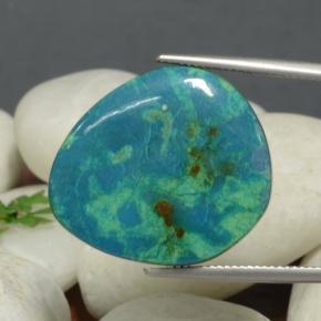 Crisocola multicolor natural de 24,72 ct, forma elegante, opaco