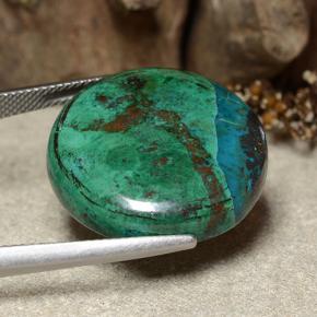 crisocola Multicolor natural de 31.81 ct, Corte Redondo, Opaco