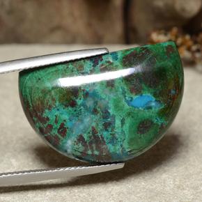 Crisocola multicolor natural de 28,27 ct, forma elegante, opaco