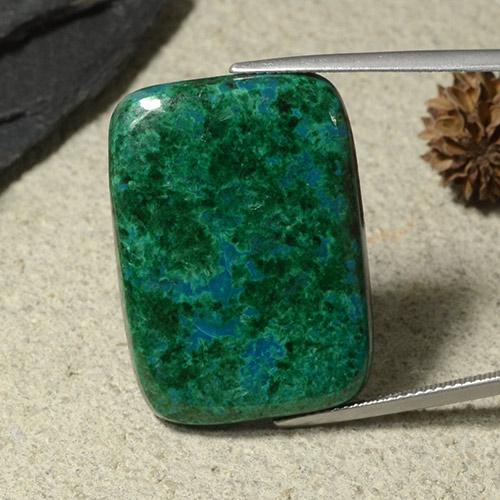 Crisocola verde natural de 44,08 ct, corte cojín, opaco