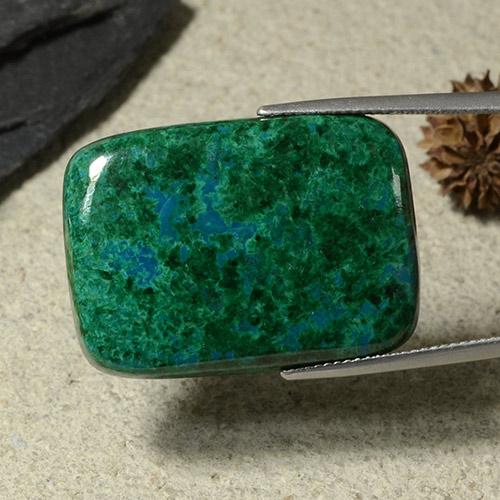Crisocola verde natural de 44,08 ct, corte cojín, opaco