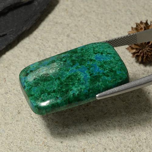 Crisocola verde natural de 44,08 ct, corte cojín, opaco
