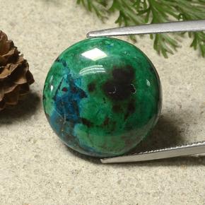 Crisocola multicolor natural de 19,58 ct, corte redondo, opaco