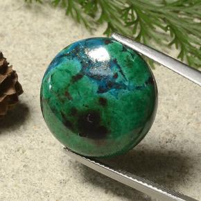 Crisocola multicolor natural de 19,58 ct, corte redondo, opaco