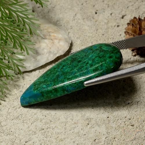 Crisocola Multicolor natural de 41.72 ct, En forma de pera, Opaco