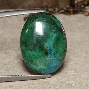 Crisocola multicolor natural de 12,81 ct, corte óvalo, opaco