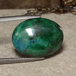 Crisocola multicolor natural de 12,81 ct, corte óvalo, opaco