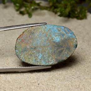 crisocola Multicolor natural de 40.10 ct, Corte Óvalo, Opaco