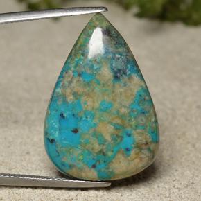 Crisocola multicolor natural de 17,67 ct, en forma de pera, opaco