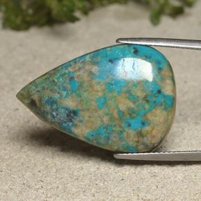 Crisocola multicolor natural de 17,67 ct, en forma de pera, opaco