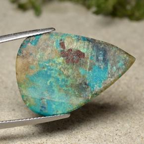 Crisocola multicolor natural de 17,67 ct, en forma de pera, opaco