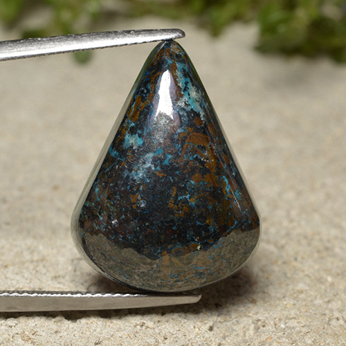 crisocola Multicolor natural de 27.27 ct, En forma de pera, Opaco