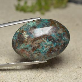 Crisocola multicolor natural de 30,82 ct, corte óvalo, opaco