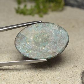 Crisocola multicolor natural de 30,82 ct, corte óvalo, opaco